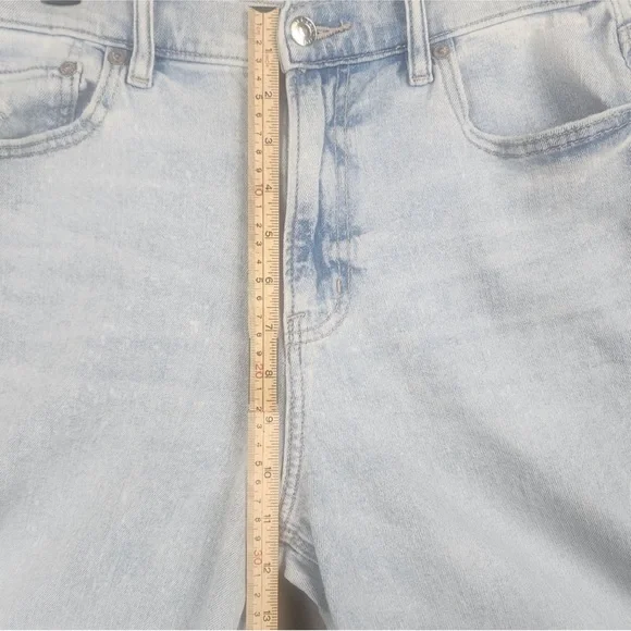 AE Super High Rise Ultra Wide Leg Distressed Baggy Fit Light Blue Jean Size 6 - Picture 7 of 8